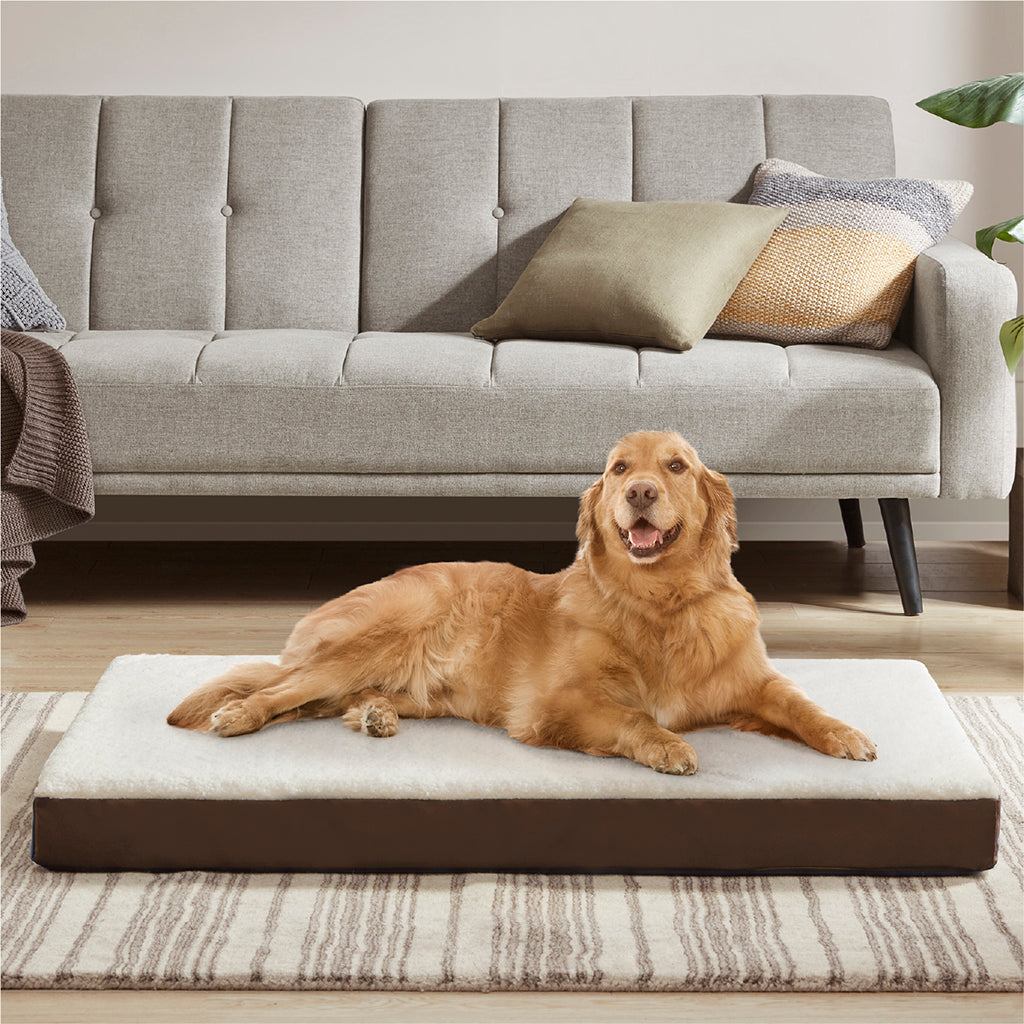 Orthopedic Dog Bed & Cat Bed | Cooling Dog Beds with 2 Layer Foam - Kato/Khaki