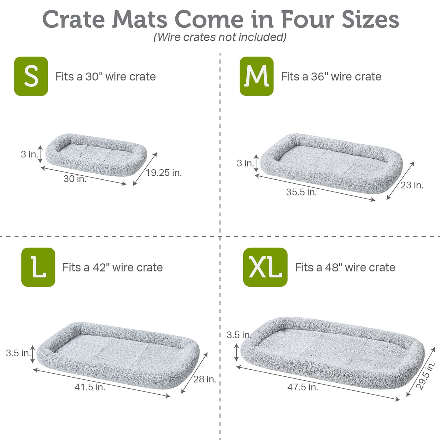 Bolster Dog Bed Crate Mat | Dog Crate Bed - Nova