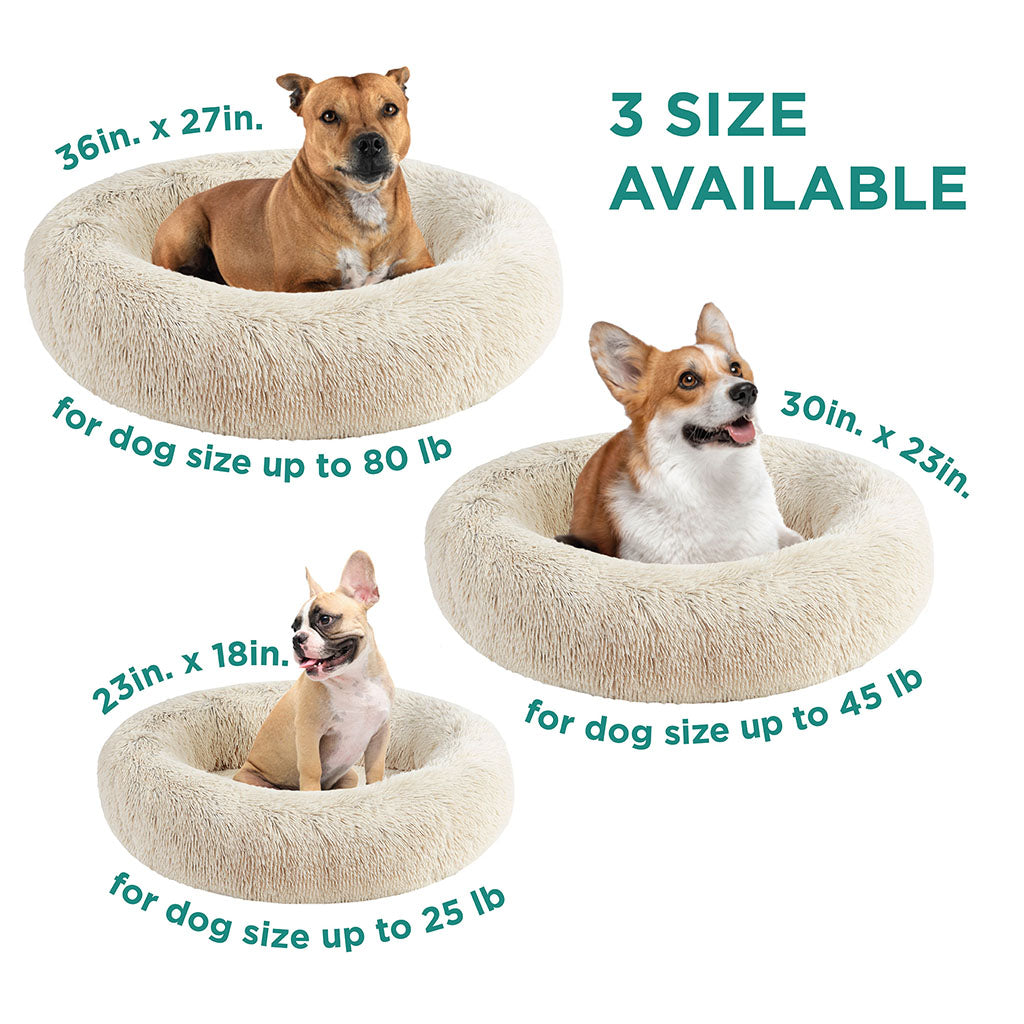 Calming Dog Bed & Cat Bed | Oval Pet Bed with Memory Foam - Serena/Tan