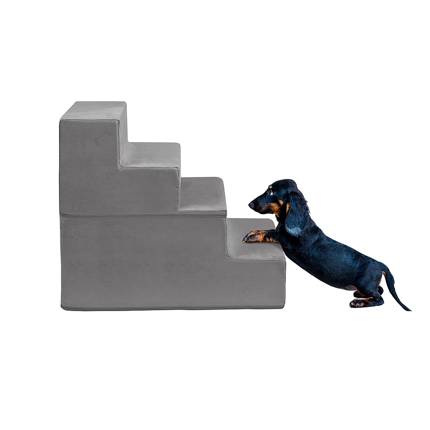 4-Step Pet Stairs | Dog Stairs - Milo/Grey