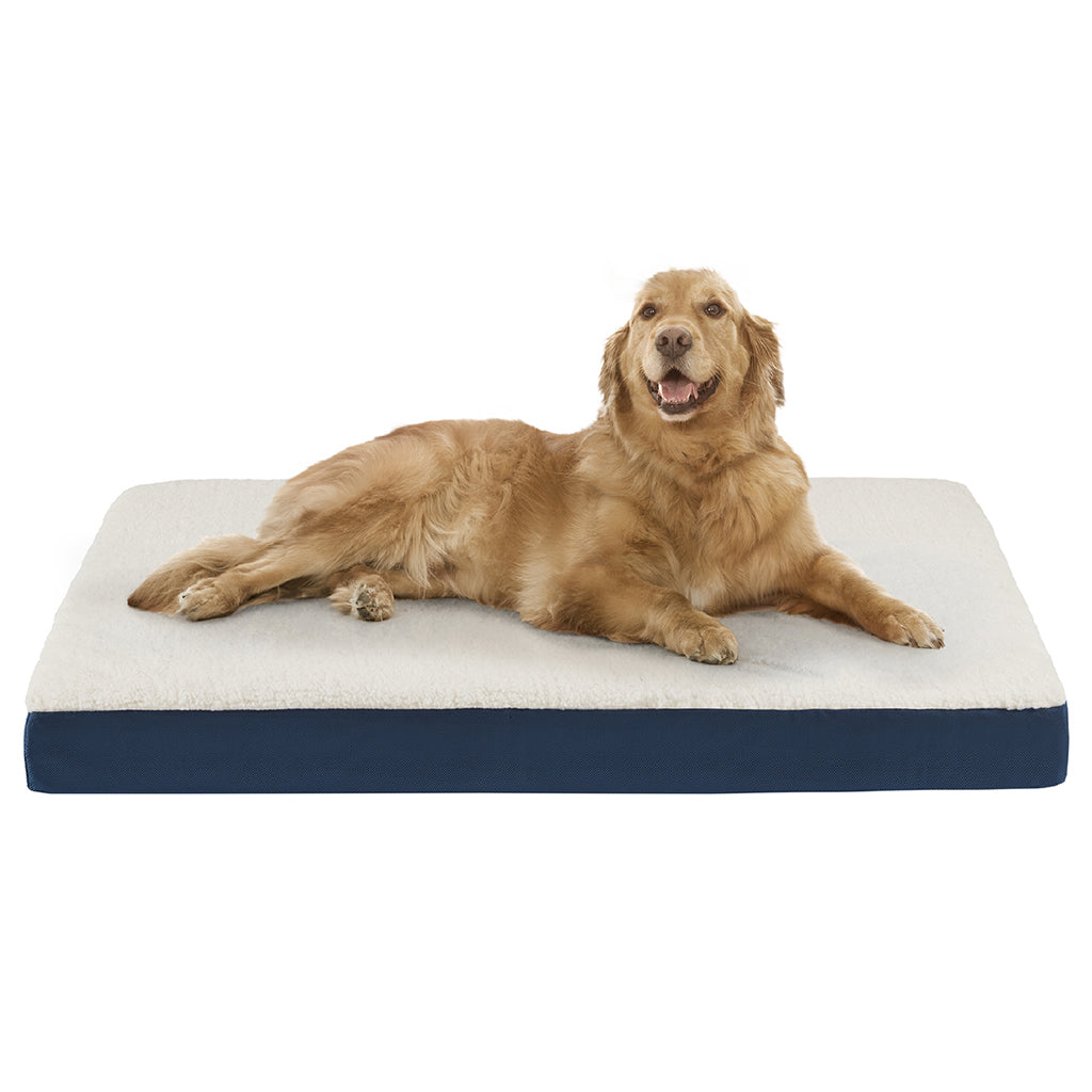 Orthopedic Dog Bed & Cat Bed | Cooling Dog Beds with 2 Layer Foam - Kato/Navy