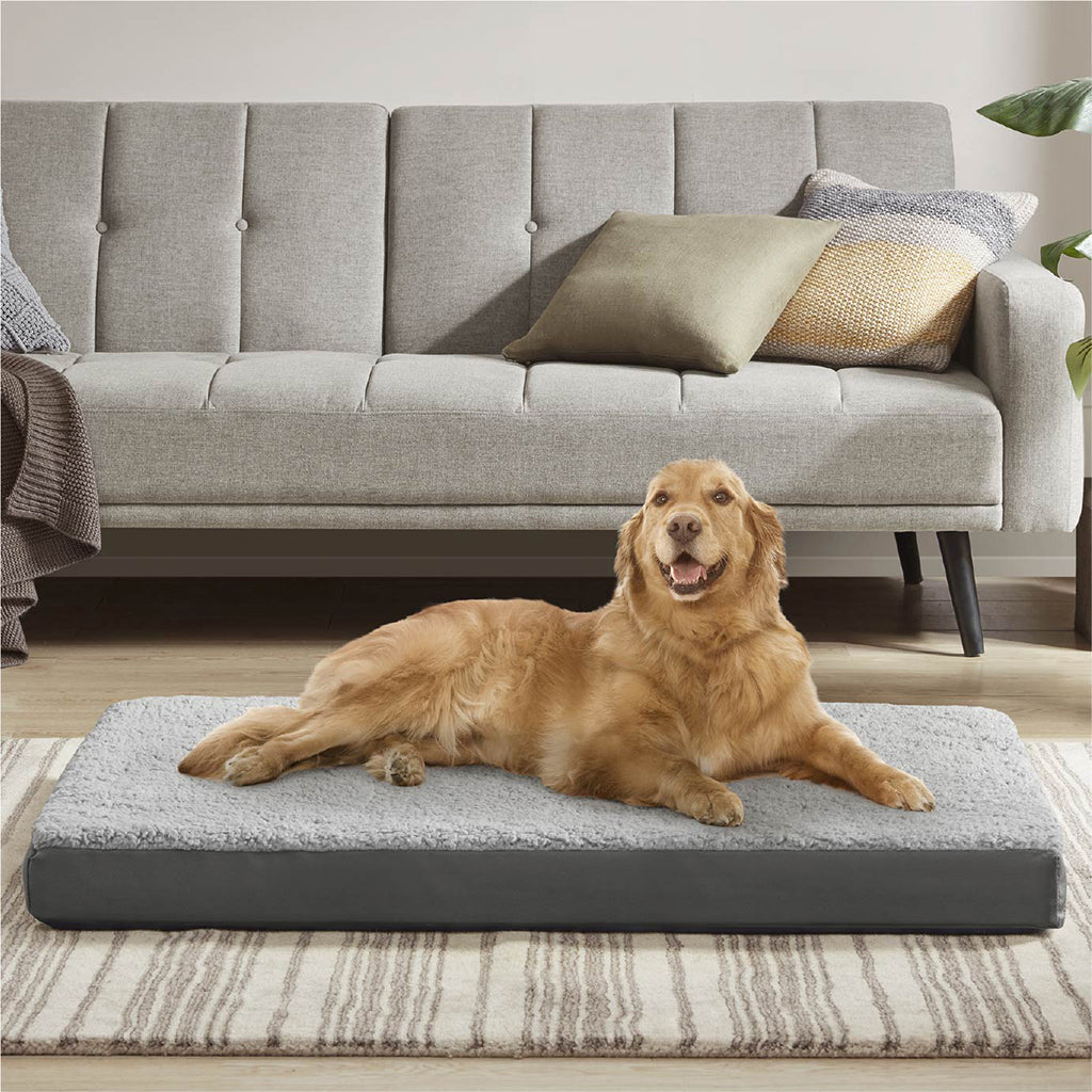 Orthopedic Dog Bed & Cat Bed | Cooling Dog Beds with 2 Layer Foam - Kato/Grey