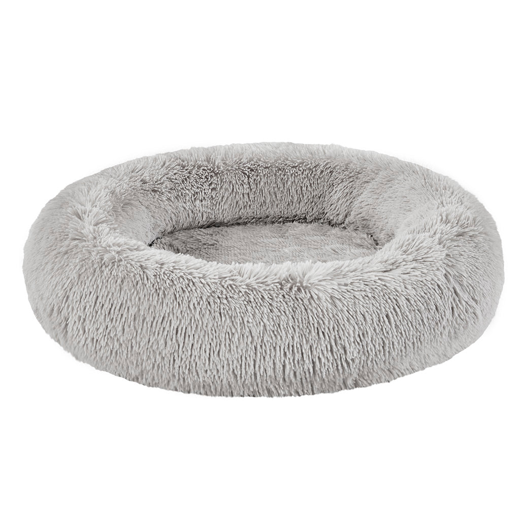 Calming Dog Bed & Cat Bed | Oval Pet Bed with Memory Foam - Serena/Grey